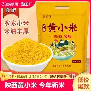 陕西黄小米5斤 今年新米粘粥养胃五谷杂粮米油多农家小米2.5kg
