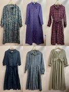 天天古着连衣裙vintage春秋季日本海外复古长裙（B007-012）