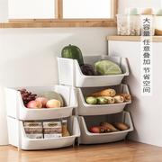 蔬菜收纳筐 可叠加厨房置物架收纳篮家用塑料菜篮子储物篮