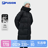 FILA FUSION斐乐潮牌女士长款羽绒服2023冬时尚保暖连帽外套