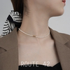 route42原创极细迷你天然珍珠，925锁骨项链质感，精致法式复古ins风