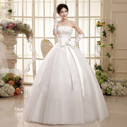 新娘抹胸婚纱礼服2023韩版绑带，齐地款婚纱，银楼珠宝店赠送