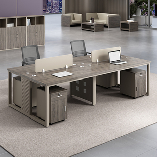 加粗钢架员工办公桌椅组合四人位职员，468电脑桌子2家具简约现代