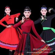 蒙古族舞蹈演出服女内蒙古，大草原民族藏族广场，舞表演服装长裙