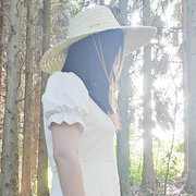 白色洋装连衣裙名媛法式轻奢泡泡袖纯色裙子宴会气质修身短款时尚