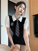 酒吧足疗足浴工作服蹦迪女装学姐年轻足道OL制服职业装连衣裙