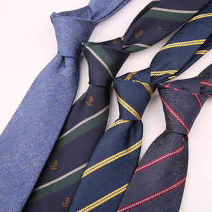 男士工作上班面试婚礼，领带礼物休闲圆点7cm条纹，领带男装配饰