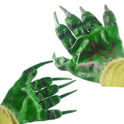 万圣节舞会派对手套恶魔鬼爪手套绿色僵尸手套丧尸鬼爪手COS装扮