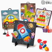卡通画架桌面摆件韩式儿童，创意手工diy制作雪花，泥绘画框装饰挂件