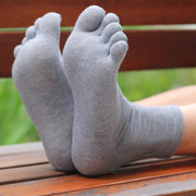 男士五指袜男袜中筒5指头袜子短袜棉袜带脚趾袜四季中厚