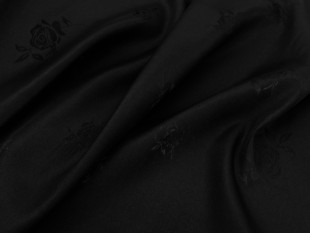 暗纹提花抗皱超美黑色，玫瑰提花面料，旗袍汉服古装春夏布料