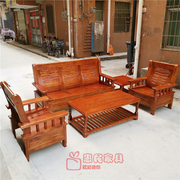 深圳耐用海棠色仿红木，实木组合沙发五件套木沙发
