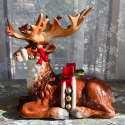 陶瓷动物玄关装饰鹿摆件欧式客厅桌书柜面摆放家居软装饰品礼物