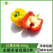 新鲜红黄彩椒450g 灯笼椒方椒青甜圆椒辣椒新鲜蔬菜生吃沙拉食材