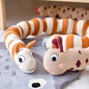 ins风针织条纹蛇抱枕宝宝安抚玩偶玩具儿童房毛毛虫靠枕防撞床围