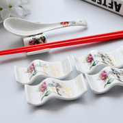 5只装骨瓷筷架筷子枕筷子托筷子架陶瓷，勺托架两用家用新中式轻奢
