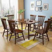 原木小户型简约橡木餐桌椅组合北欧实木餐桌椅组合小户型长方形简