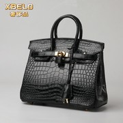 xbelo奢侈品25铂金包2023鳄鱼肚皮女包，时尚潮流包包商务ol手提包