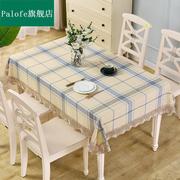 棉麻格子桌布餐桌布茶几布高级(布高级)感ins茶几长方形餐桌布艺日式台布.