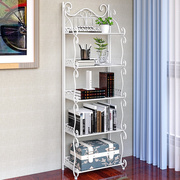 免安装折叠小型书架落地多层置物收纳架卧室客厅房间书柜组装铁艺