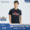 NAUTICA/诺帝卡男装夏季男士纯棉亲肤时尚字母印花短袖圆领T恤