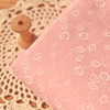 肉粉色人字条纹白花簇(白花簇，)涤棉布料连衣裙子，衬衫汉服装手工diy面料