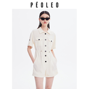 飘蕾outlets工装风连体，裤夏季设计感通勤套装peoleo