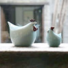 陶瓷鸡摆件景德镇陶瓷器影青手约大气，陶瓷鸡摆件家居装饰摆设瓷