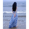 法式蓝色抹胸吊带连衣裙子女夏季仙，女超仙海边氛围感度假沙滩长裙