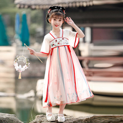 女童汉服裙子夏款儿童唐装中国风表演服公主裙2023古装连衣裙