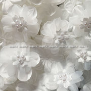 立体花白色diy材料花朵衣服，服装婚纱辅料头花，头饰装饰品材料朵花