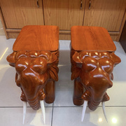 东阳木雕花梨大象摆件 实木红木大象凳子办公室客厅椅子花架工艺