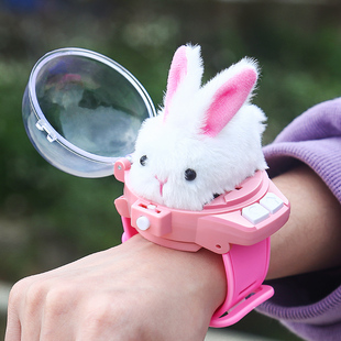 毛绒小白兔手表儿童玩具女孩，女童遥控小兔子，宝宝2赛车4幼儿园3岁6