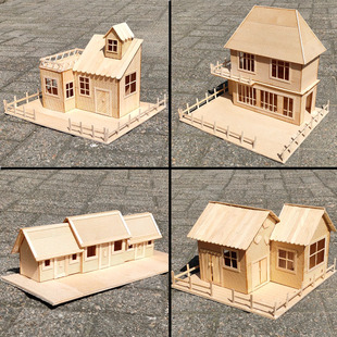 雪糕棒棍木条diy手工，制作房子建筑模型材料冰棒，棍棒别墅拼装玩具