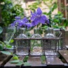 森系ZAKKA花园杂货做旧复古金属提篮透明玻璃水培植物干鲜花瓶