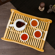 竹编制品竹托盘长方形饺子木盘子晾晒加手柄茶道沥水餐具家用早餐
