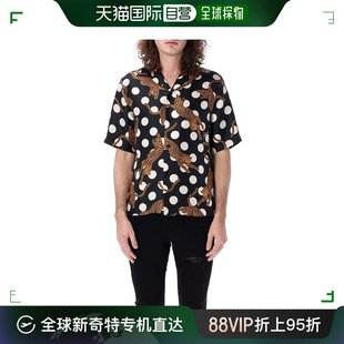 香港直邮潮奢amiri男士，amiri圆点印花短袖保龄球衬衫