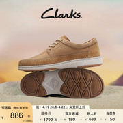 Clarks其乐男鞋春夏英伦风真皮革低帮鞋舒适透气系带休闲皮鞋