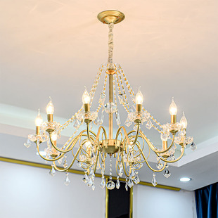 轻奢水晶吊灯欧美式简约现代客厅灯餐厅温馨主卧室灯法式复古灯具