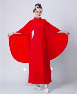 成人古筝演出服女中大童仙女气质飘逸中国风钢琴二胡表演服装长裙