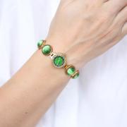 filigree㊣俄罗斯老式80年代绿色，猫眼石装饰手镯式机械手表