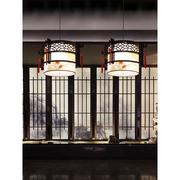 中式吊灯实木客厅餐厅复古灯具国风禅意古典中式酒店包间羊皮灯饰
