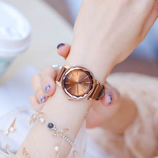 香港防水石英手表真皮腕表，简约时尚皮带手表女士手表
