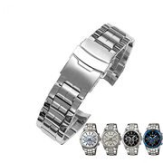 适用卡西欧ef-544d实心不锈钢表带，男表钢带表链精钢手表配件