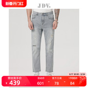 JDV男装2023春夏商场同款浅蓝色直筒休闲裤牛仔裤裤子SPR3632