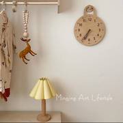 日式时尚创意圆形数字静音时钟挂钟儿童房家居简约装饰品墙饰壁挂