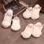 日式家居棉拖鞋女室内秋冬季居家防滑家用地板软底月子鞋冬天可爱