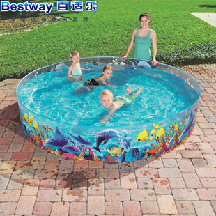 Bestway透明硬胶水池婴儿游泳池家庭戏水池养鱼池洗澡 免充气