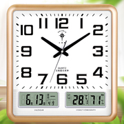 北极星客厅静音方形大挂钟日历，石英钟创意钟表，现代简约时尚家用钟