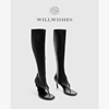 willwishes酷酷的~春夏，款夹趾高筒，长靴女细跟靴子长筒凉靴女